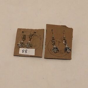 Elegant Bead Drop Angel Earrings